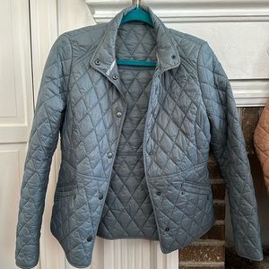 Barbour jacket in a pale blue , quilt style size 6 worn maybe once!